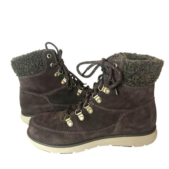 L.L. Bean Womens 7 Brown Suede Ankle Boots Winter Insulated Primaloft - Picture 4 of 8